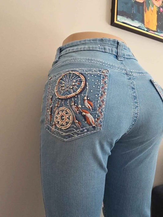 Y Jeans High Rise Distressed Flared Vintage Y2K Jeans UK Size 12 Petite