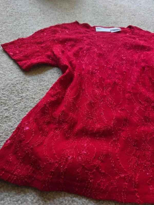 Vintage Y2K Worthington Sequin Lace Top UK Size 12