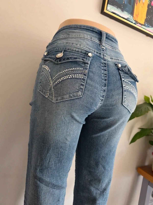 Vintage Y2K Wallflower Mid Rise Bootcut Jeans UK Size 12 Petite