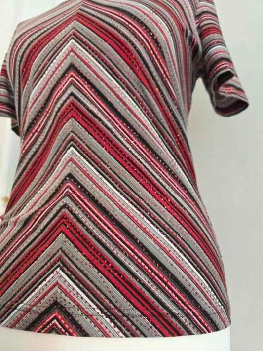 Taifun Collection Y2K Glitter Stripe Stretch Top UK Size 12