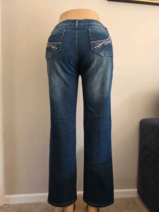Anita Mid Rise Bootcut Jeans UK Size 14 Petite