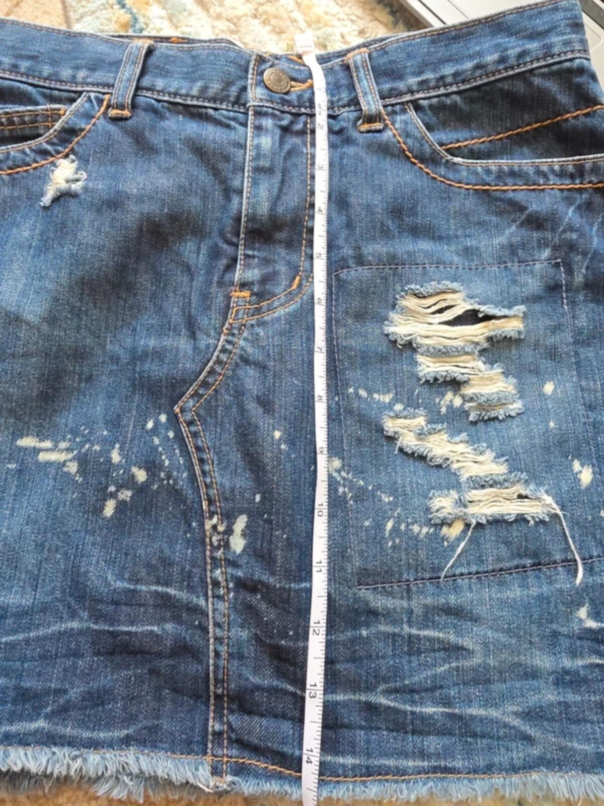Osmosis Vintage Y2K Distressed Denim Mini Skirt UK Size 8