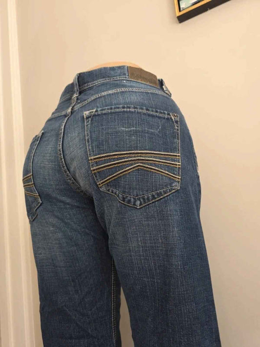 Express Jeans High Rise Loose Bootcut Vintage Y2K Jeans UK Size 14 Petite