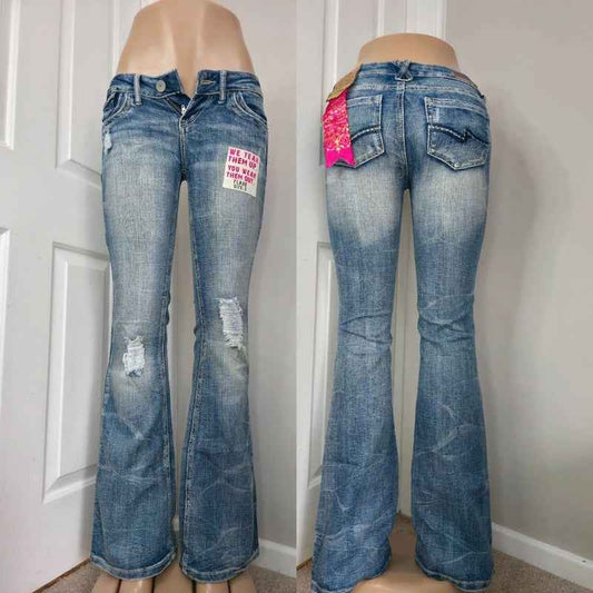 Almost Famous Ultra Low Rise Bootcut Vintage Y2K Jeans UK Size 4/6