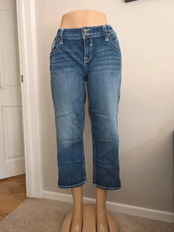 Vigoss Mid Rise Capri Vintage Y2K Jeans UK Size 18