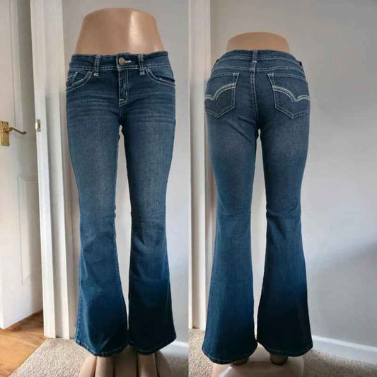 No Boundaries Low Rise Flared Vintage Y2K Jeans UK Size 8