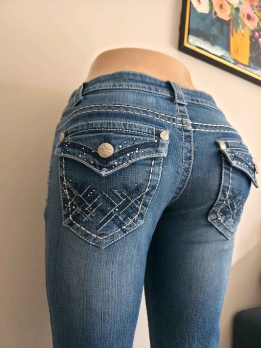 Paisley's Sky Low Rise Bootcut Vintage Y2K Jeans UK Size 10 Petite