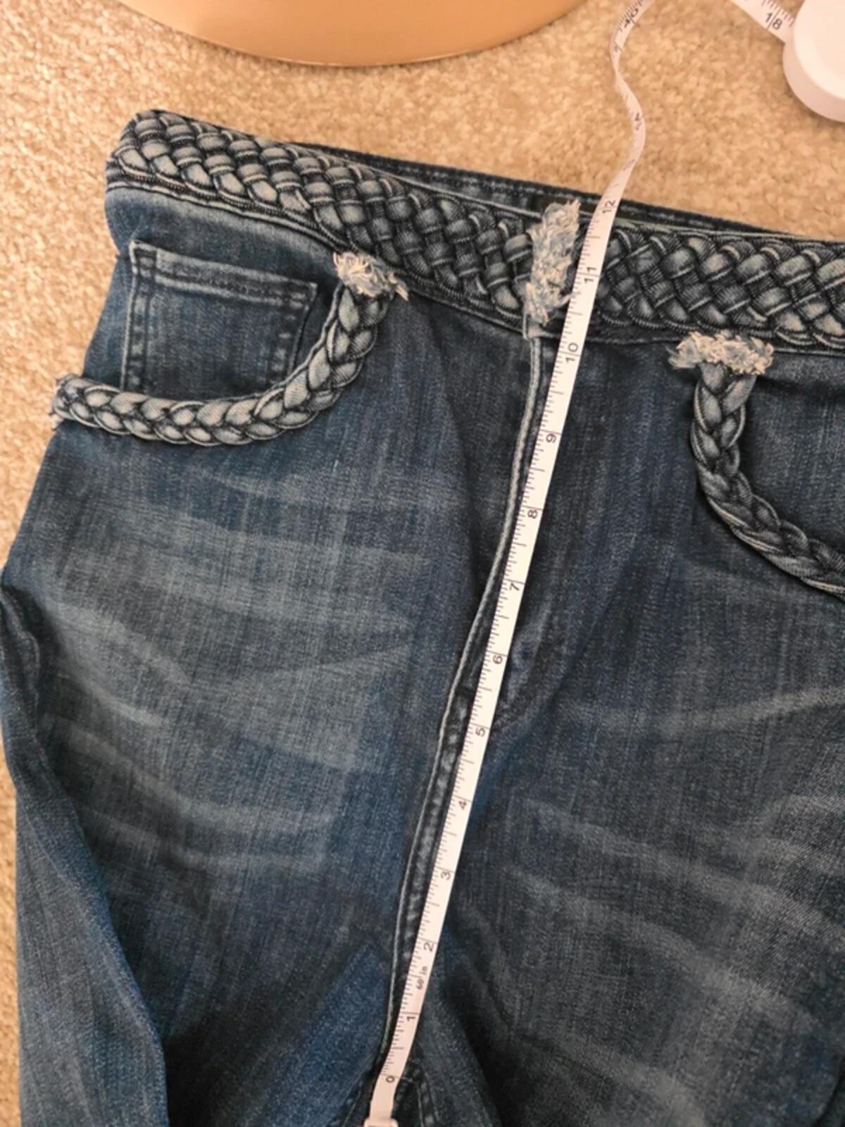 Never Denim High Rise Flared Vintage Y2K Jeans UK Size 8 tall