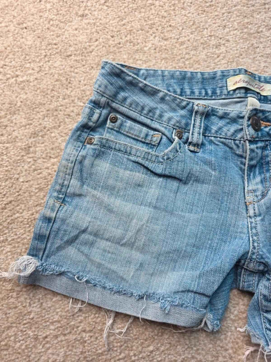 Vintage Y2K Aeropostale Low Rise Denim Shorts UK Size 6/8