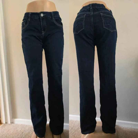 Rodeo Mid Rise Straight Vintage Y2K Jeans UK Size 10 Tall