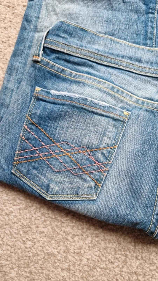 Y2K "Citizens of Humanity" Ultra Low Rise Flared Bootcut Petite Festival Grunge Jeans UK 6/8