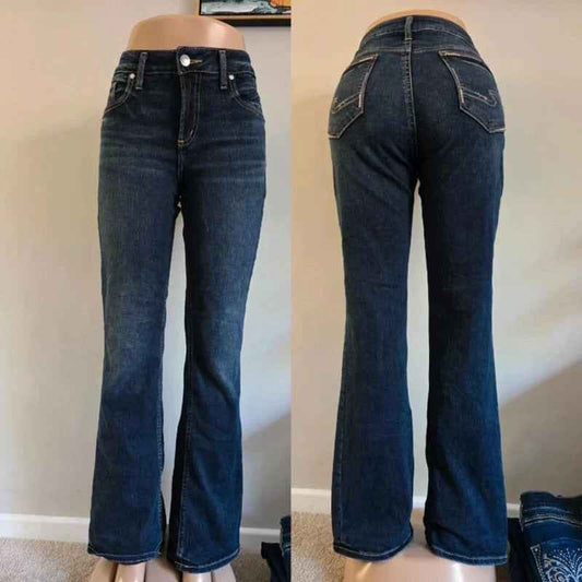Silver Jeans Mid Rise Bootcut Jeans UK Size 12 Tall