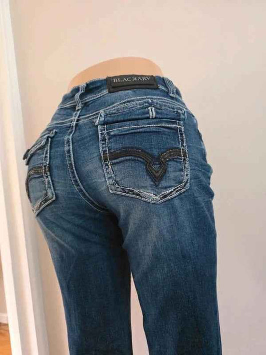 Blackarv Mid Rise Straight Vintage Y2K Jeans UK Size 10
