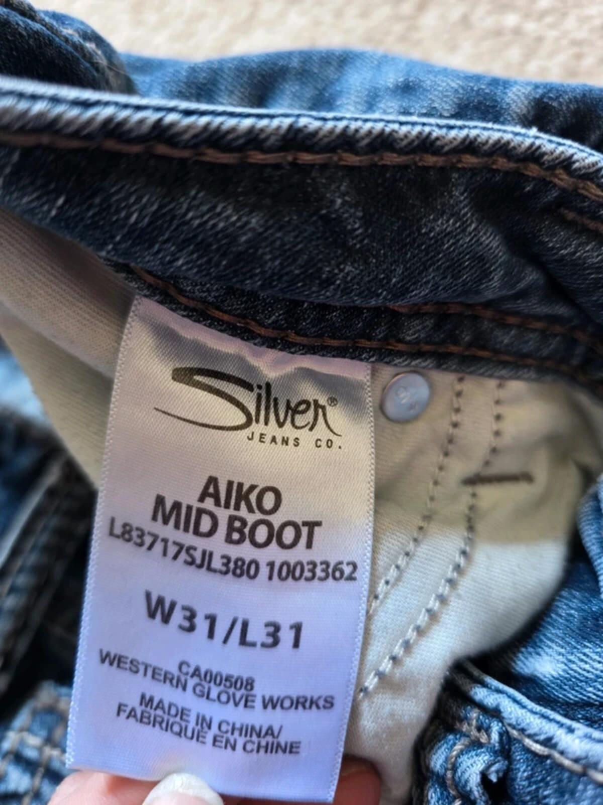 Vintage Y2K Silver Jeans Low Rise Bootcut Jeans UK Size 12 Petite