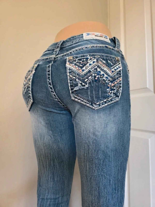 Grace in LA Mid Rise Bootcut Vintage Y2K Jeans UK Size 8 Tall