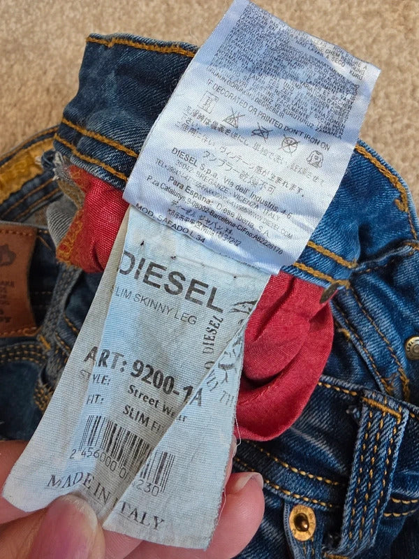 Diesel Low Rise Skinny Vintage Y2K Jeans UK Size 6