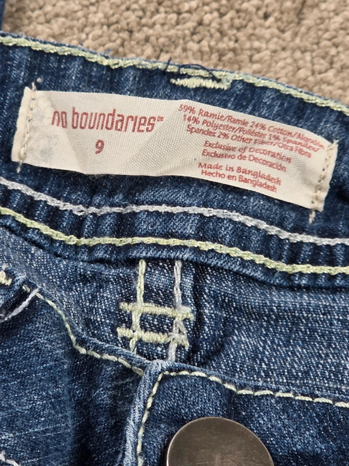 Vintage Y2K No Boundaries Low Rise Flared Jeans UK Size 12