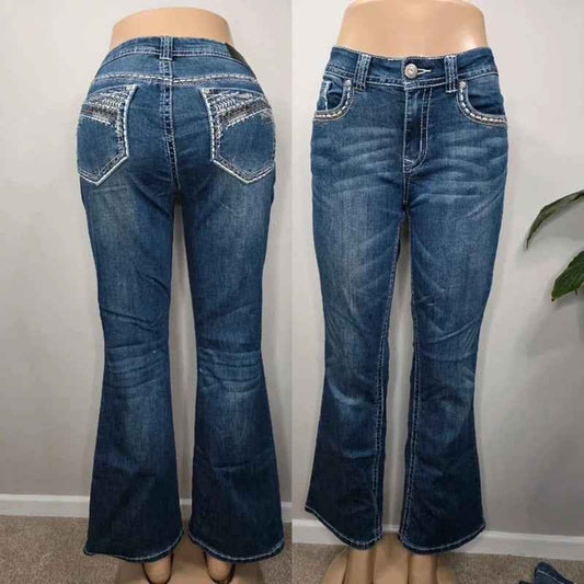 Shyanne Mid Rise Bootcut Blingy Jeans UK Size 12 Petite