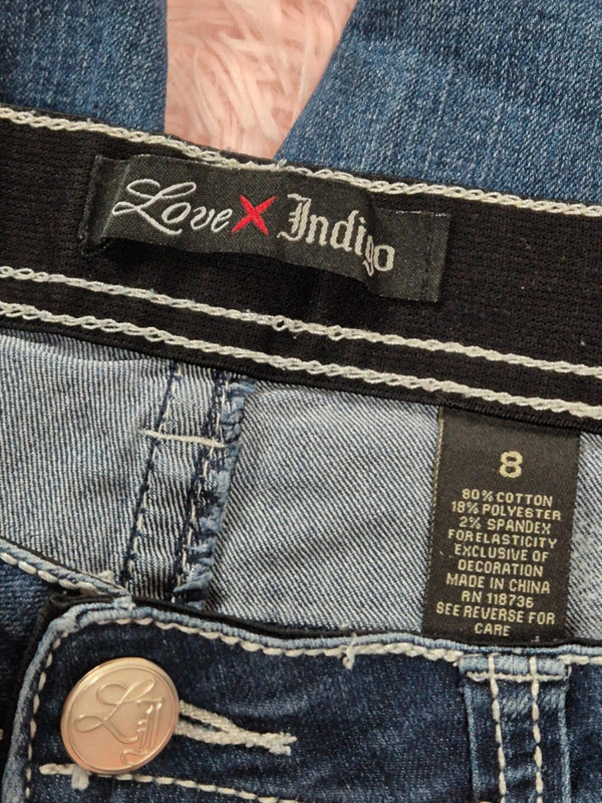 Vintage Y2K Love Indigo Mid Rise Bootcut Jeans UK size 12