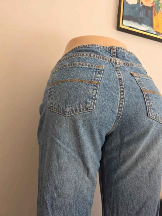 Express Mid Rise Hipster Flared Vintage Y2K Jeans UK Size 10/12 Tall