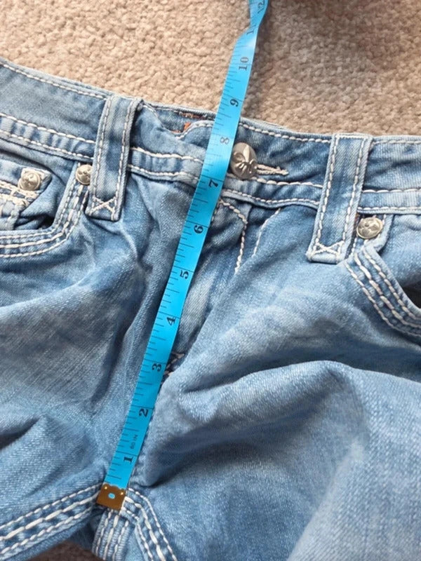 Vintage Y2K Rock Revival Low Rise Bootcut Jeans UK Size 10/12 Tall
