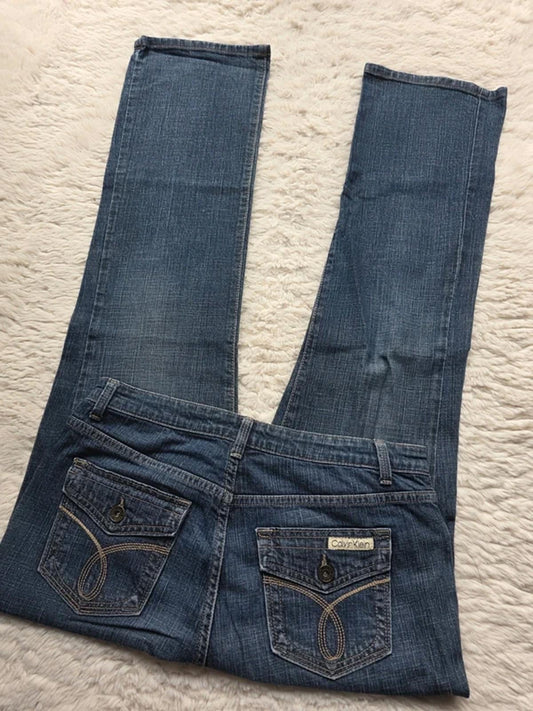 Vintage Y2K Calvin Klein Mid Rise Bootcut Jeans UK 12