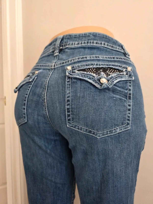 APT.9 Mid Rise Bootcut Jeans UK Size 14/16 petite