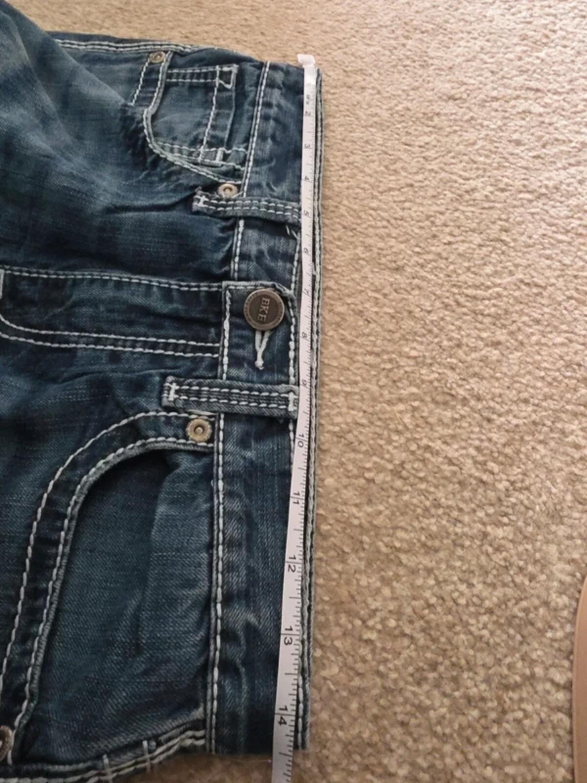 BKE Vintage Y2K Tyler Mid Rise Wide Leg Bootcut Jeans UK Size 8 Petite