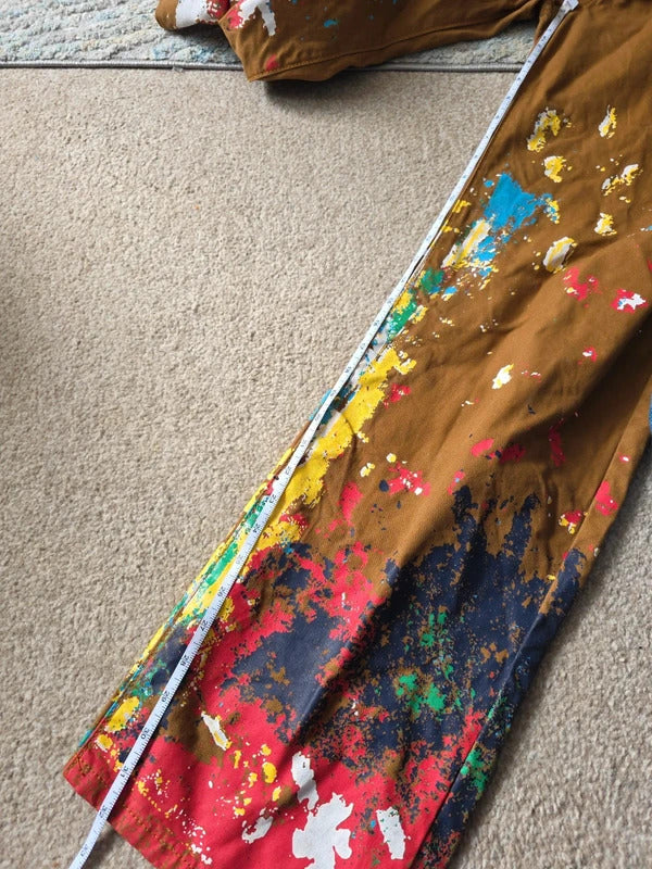 MNMl High Rise Straight Leg Paint Splatter Jeans UK Size 20