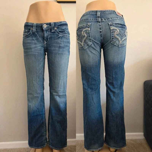 Big Star Ultra Low Rise Bootcut Jeans UK Size 8