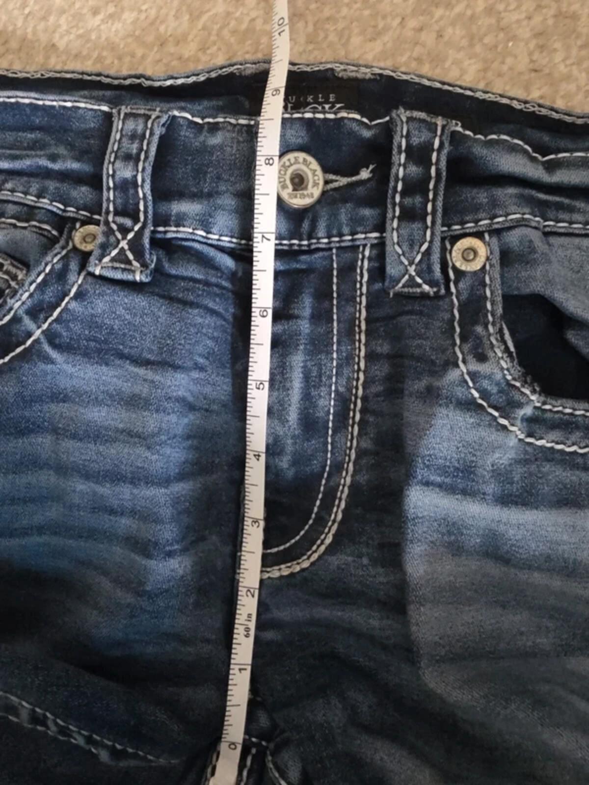 Buckle Black Vintage Y2K Low Mid Rise Bootcut Jeans UK Size 8