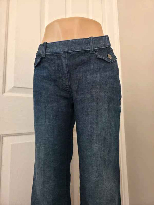 Ann Taylor Mid Rise Wide Leg Vintage Y2K Jeans UK Size 12/14