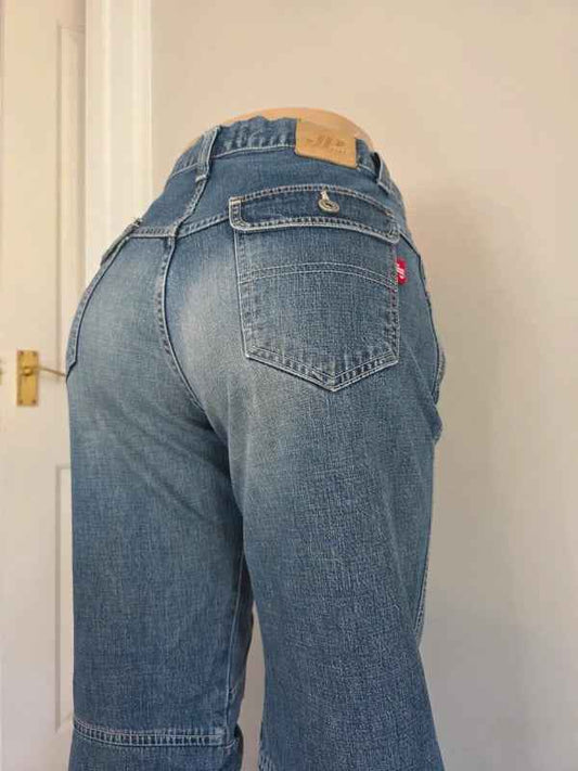 JP High Rise Baggy Wide Leg Vintage Y2K Jeans UK Size 12 Tall