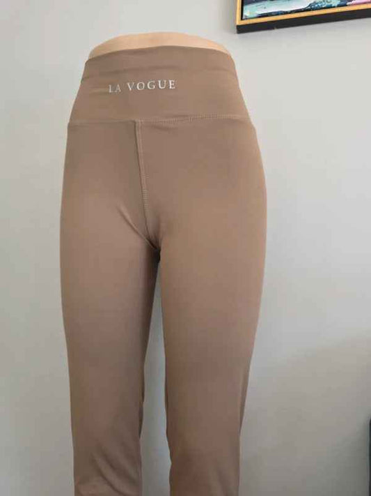 La Vogue High Waisted Brown Gym Leggings UK Size 12-14