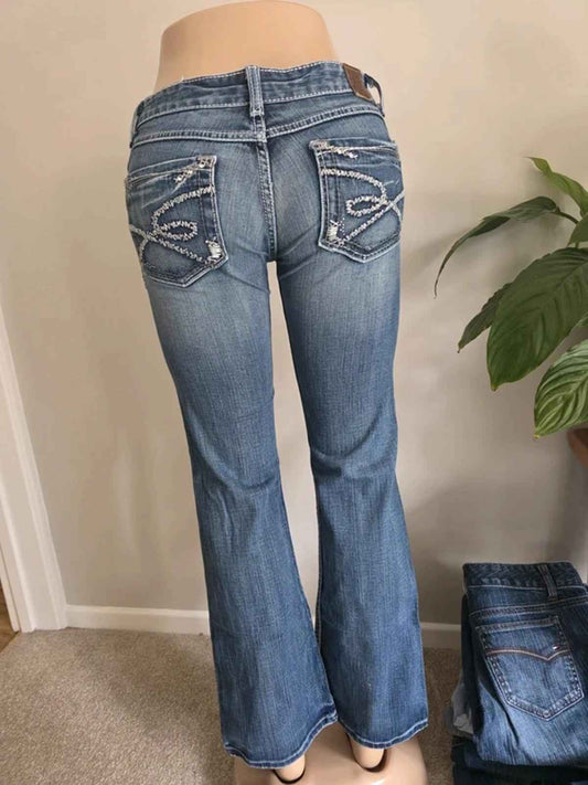 Vintage Y2K BKE Madison Ultra Low Rise Bootcut Jeans UK Size 8 Petite