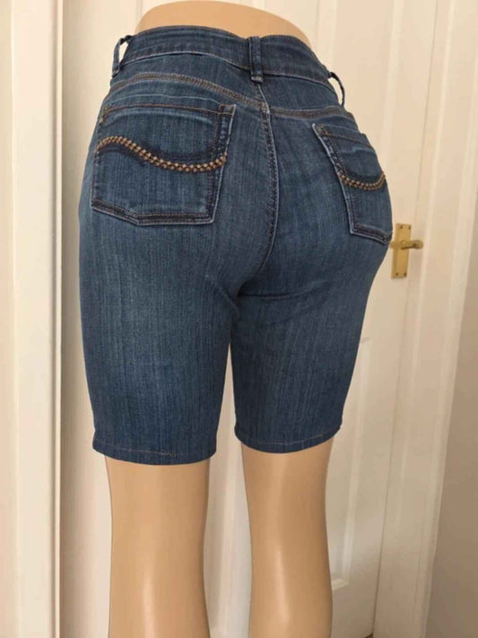 Santana Jeans Mid Rise Vintage Y2K Denim Shorts UK Size 6