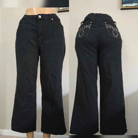 Earl High Rise Wide Straight Vintage Y2K Jeans UK Size 16/18 Petite