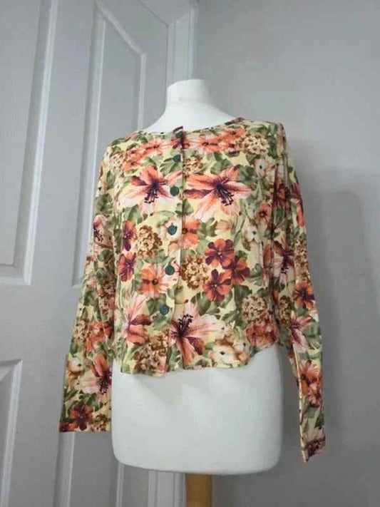 United Colors Of Benetton Vintage Y2K Floral Cropped Top UK Size 12
