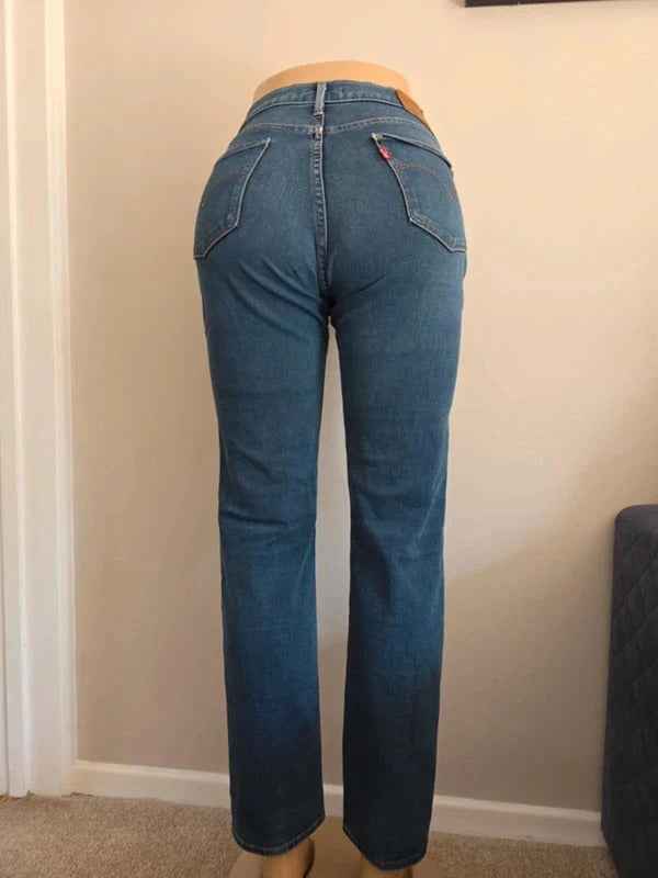 Levi's Vintage Y2K Mid Rise Slim Distressed Jeans UK Size 12
