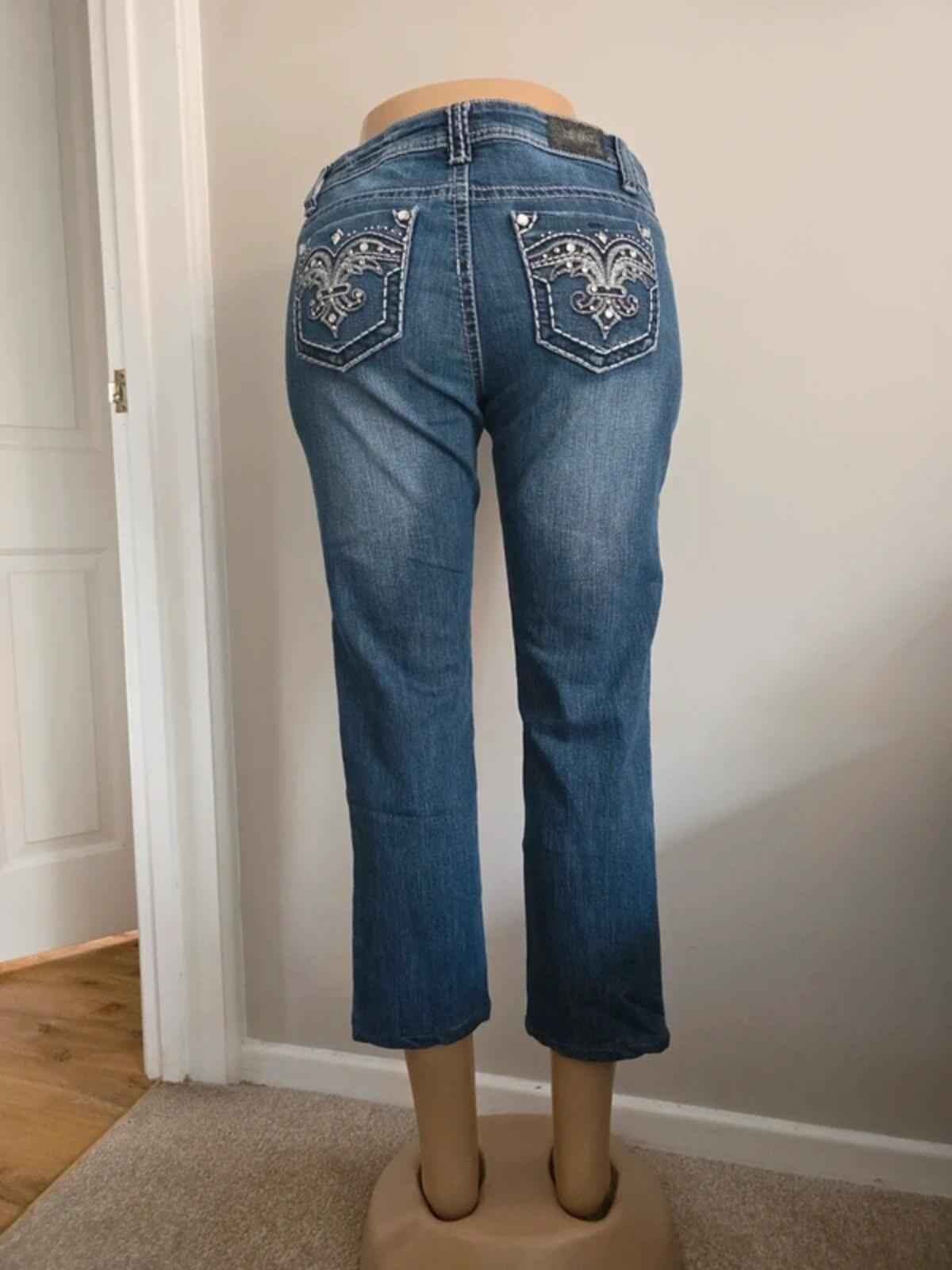 ZCO Jeans Mid Rise Capri Vintage Y2K Jeans UK Size 14