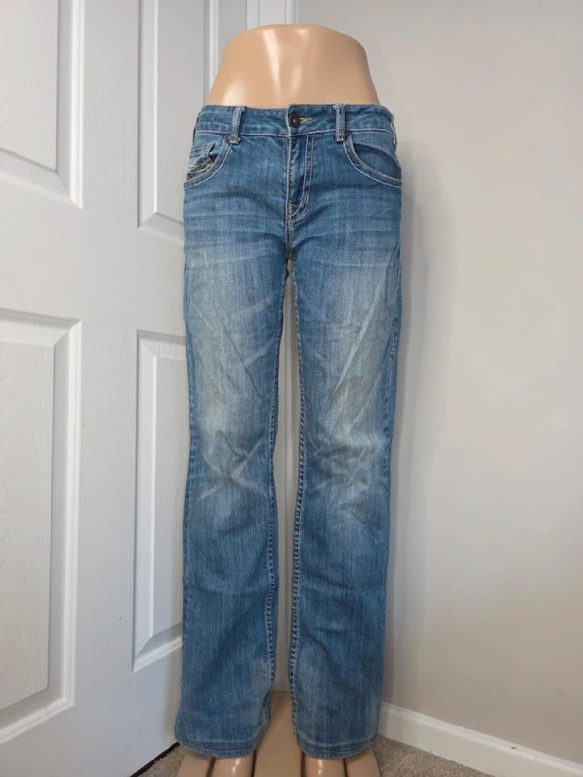 Cowgirl Tuff Mid Rise Relaxed Bootcut Jeans UK Size 10 Tall