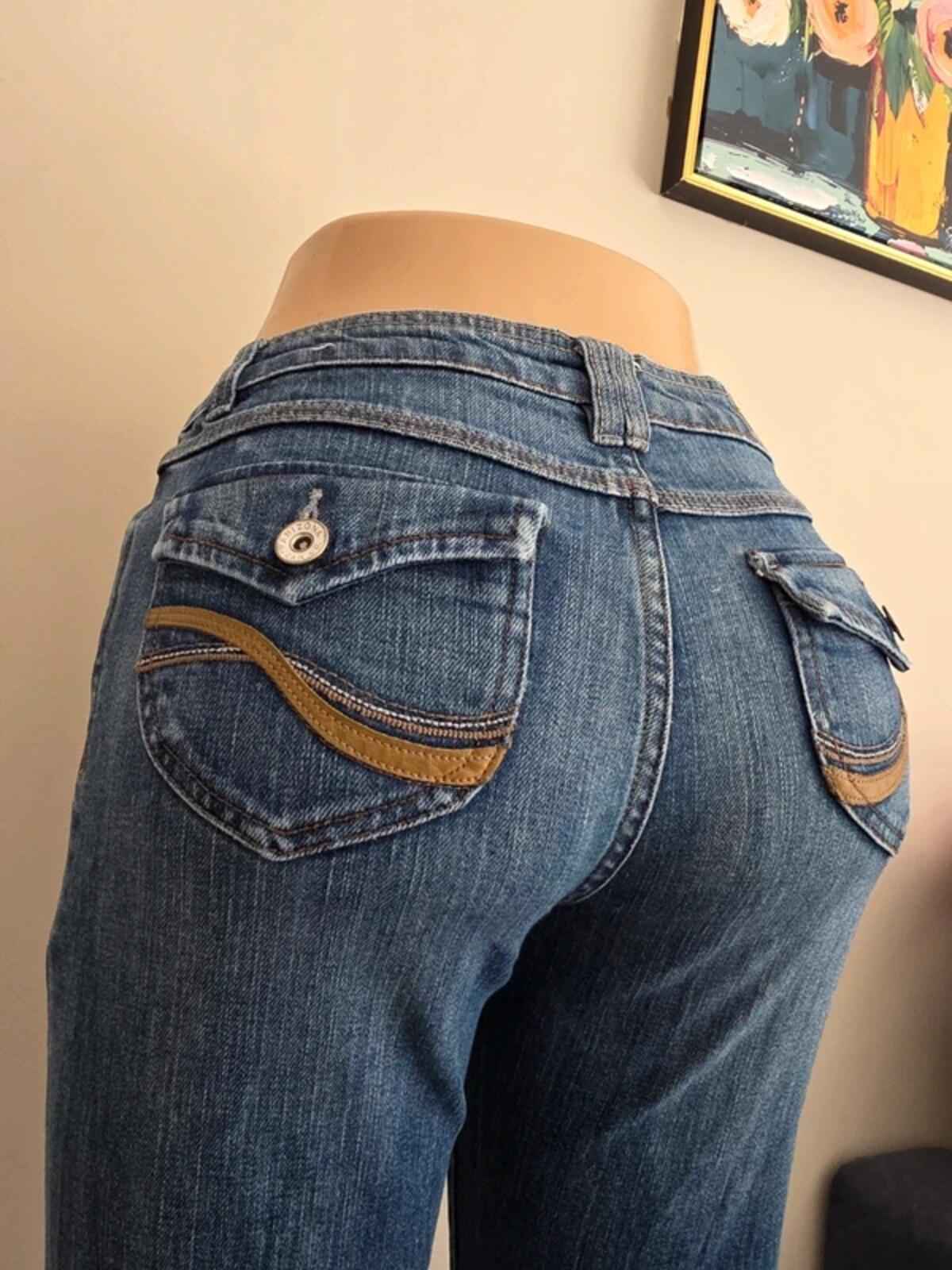 Arizona Mid Rise Flared Jeans UK Size 8 Petite