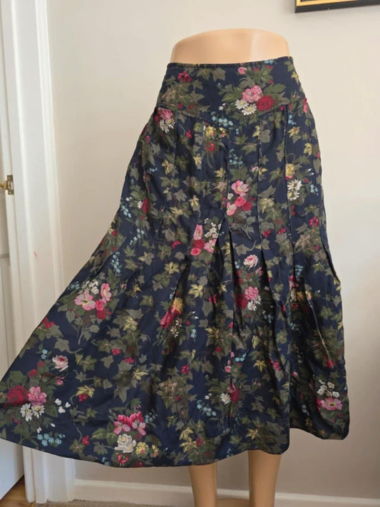 Herman Geist Petite Vintage Floral Midi Skirt UK Size 6 petite