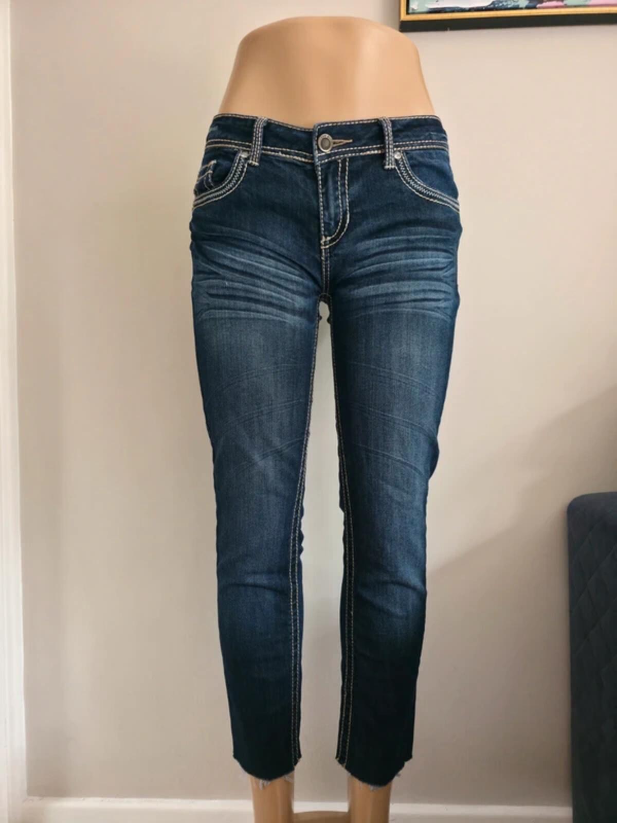 1st Kiss Low Rise Cropped Vintage Y2K Jeans UK Size 8/10