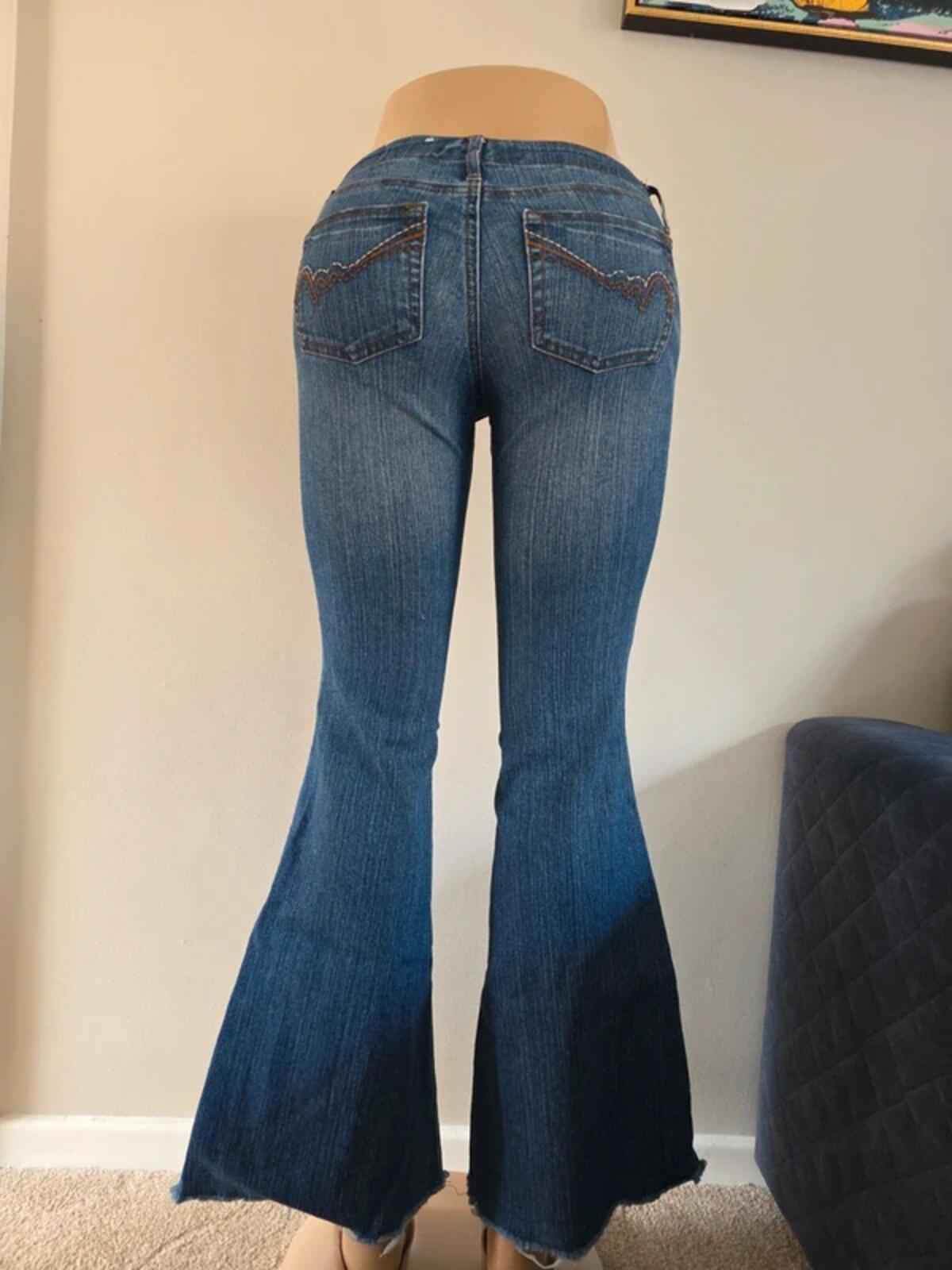 Lei Low Rise Flared Vintage Y2K Jeans UK Size 4 Petite
