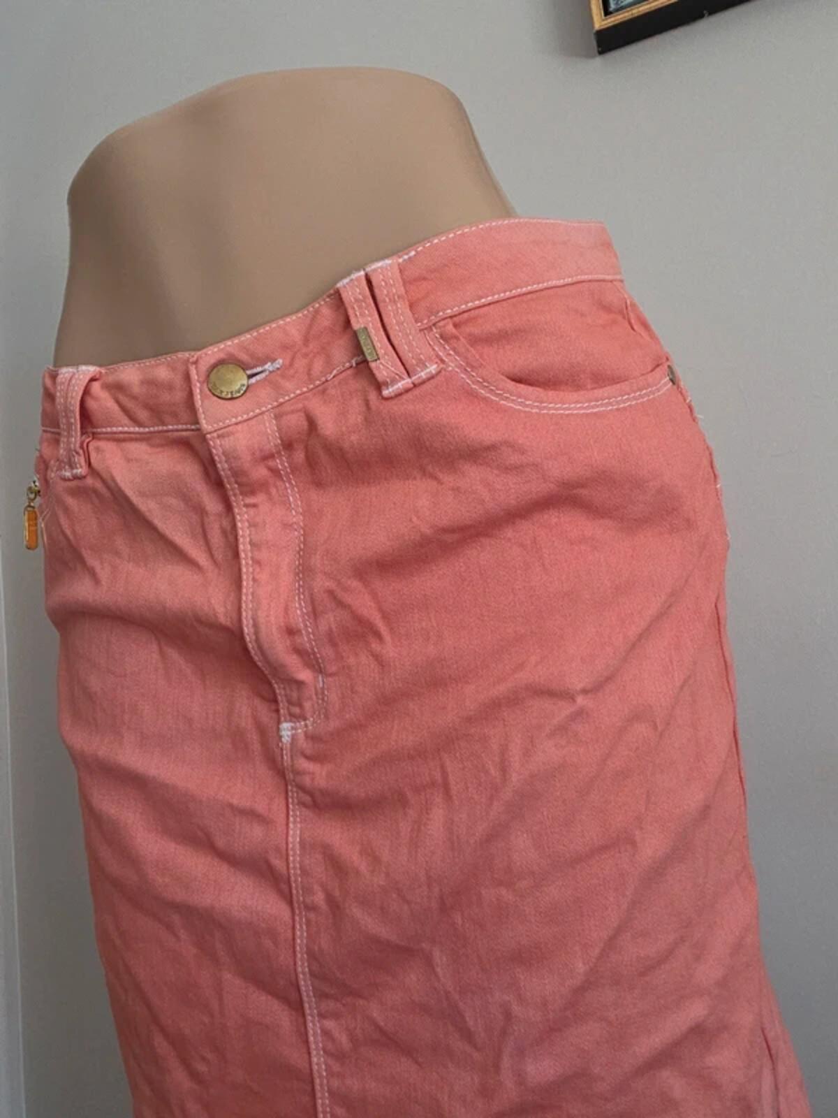 Vintage Y2K Max Jeans Pink Denim Mini Skirt UK Size 14