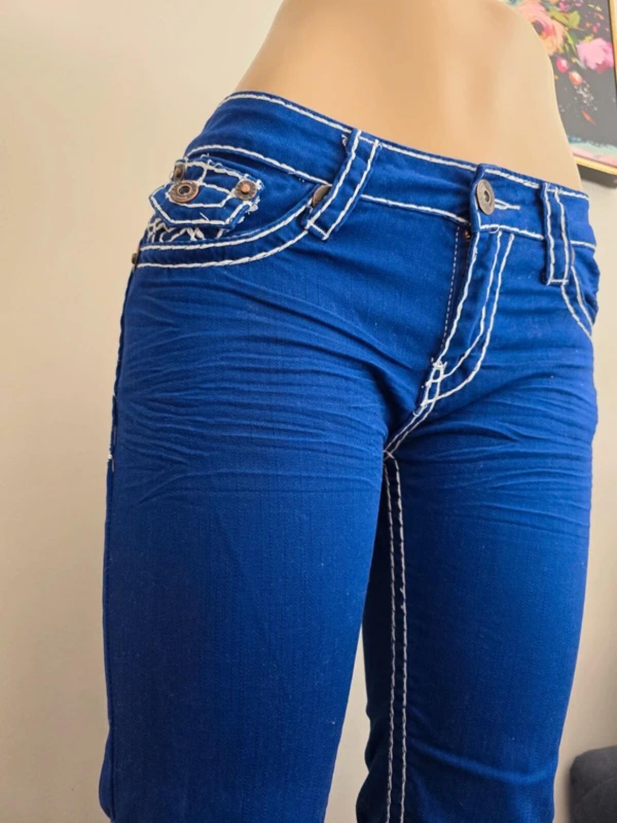 Fashion Denim Low Rise Slim Vintage Y2K Jeans UK Size 8
