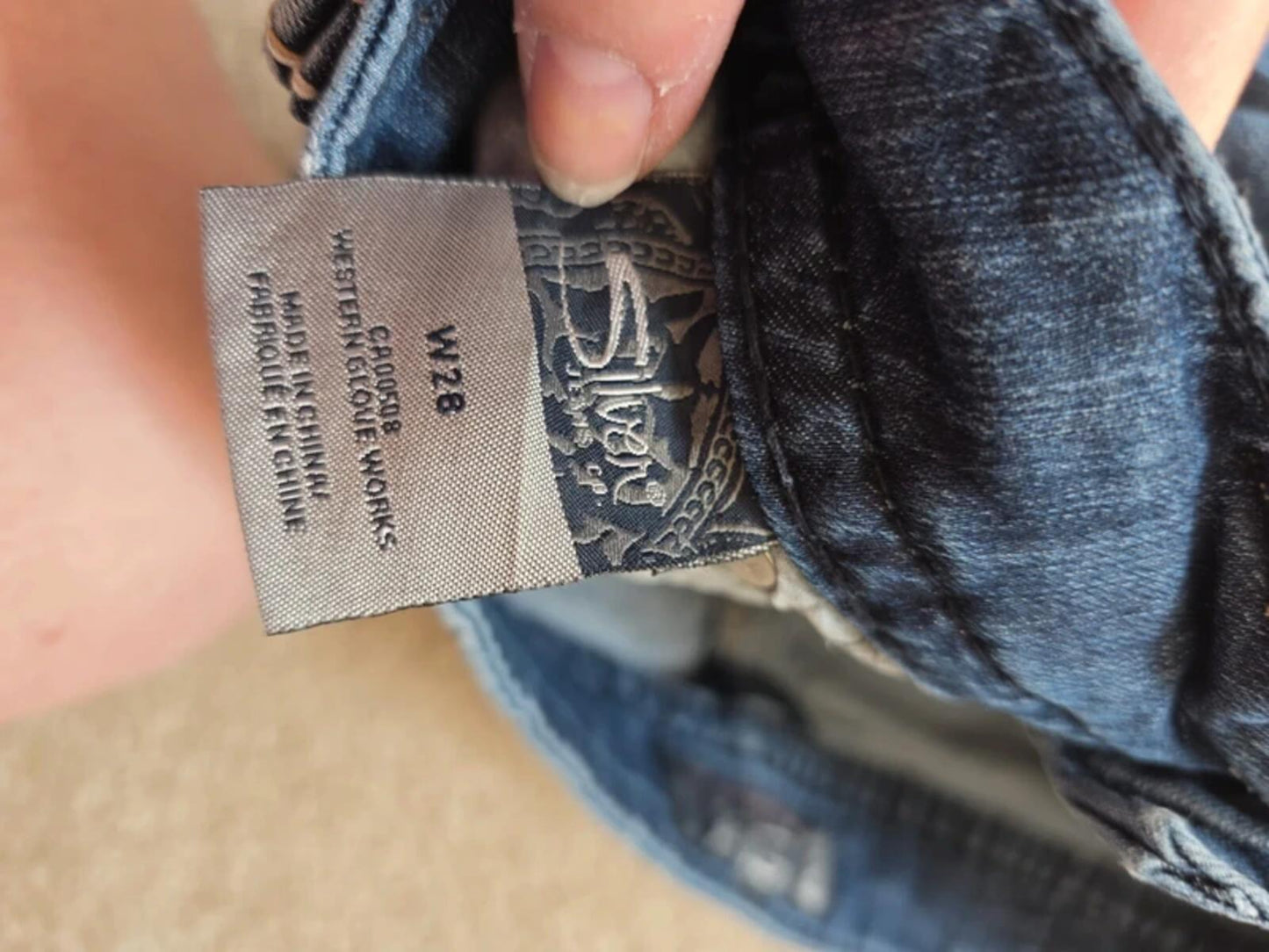 Silver Mid Rise Capri Cropped Jeans UK Size 8