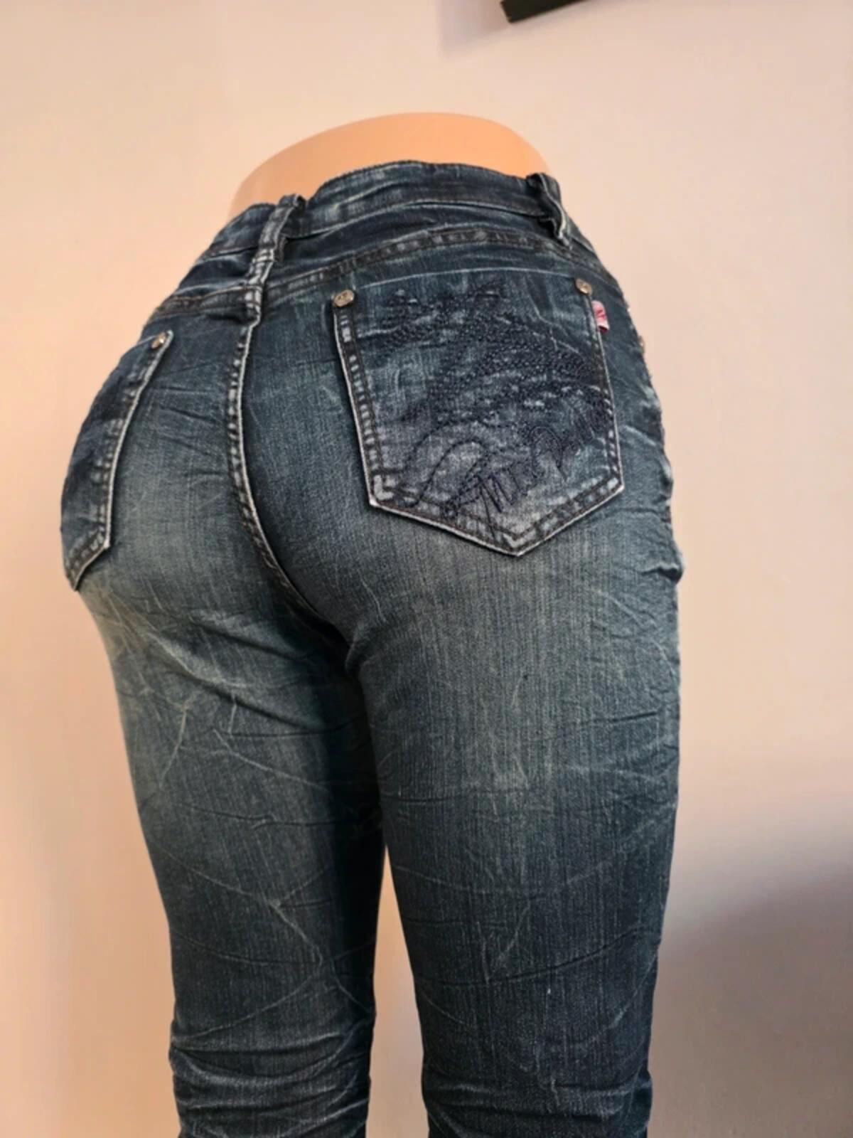 Kahing Vintage Y2K Mid Rise Slim Jeans UK Size 8 Petite