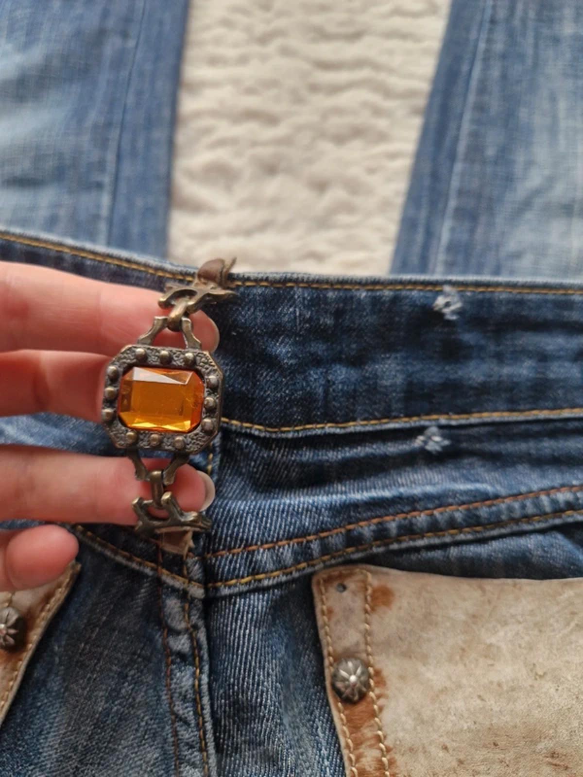 Y2K "Dolce & Gabbana" Party Night Low Rise Bootcut Tall Indie Grunge Festival Denim UK 10 Tall